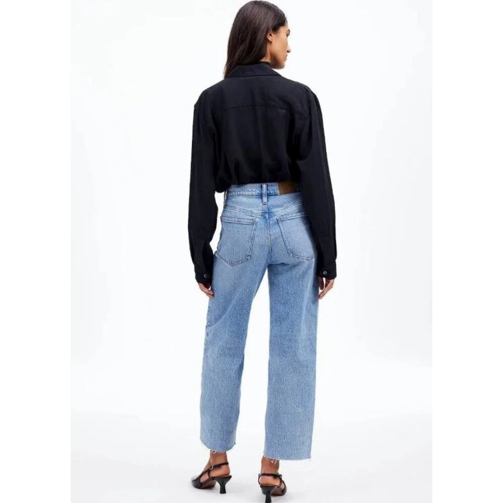 madewell perfect vintage wide-leg crop jean altoona blue wash no603 women 28 - Picture 2 of 7